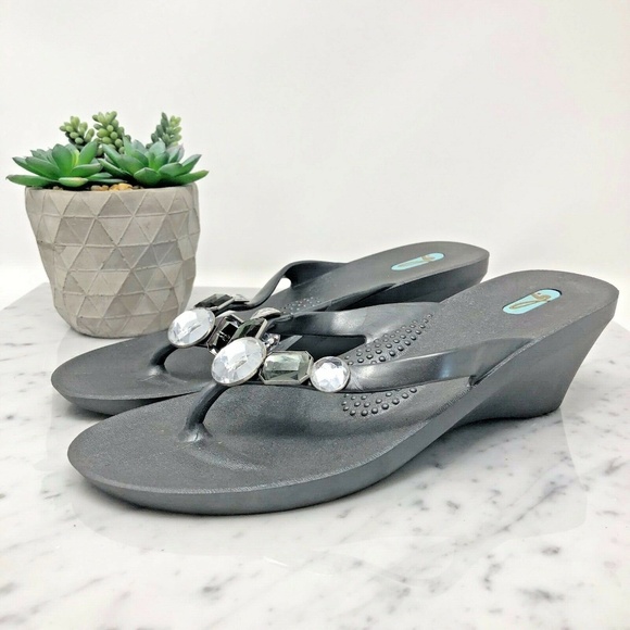 OKA b. Shoes - Oka-B Women's Size Large Slate Gemstone Sandals
